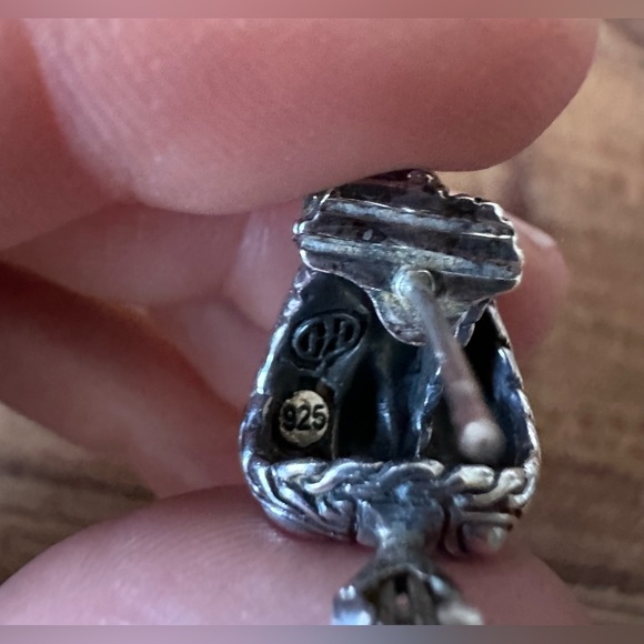 John Hardy .925 Sterling Silver Crossover Kawung Knot Post Omega Earrings - Picture 10 of 10